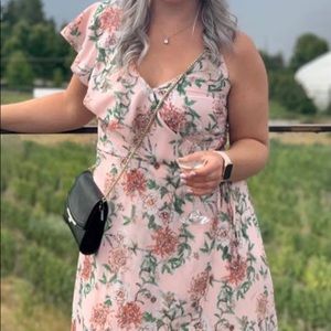 Pink floral assymetric adelyn rae dress